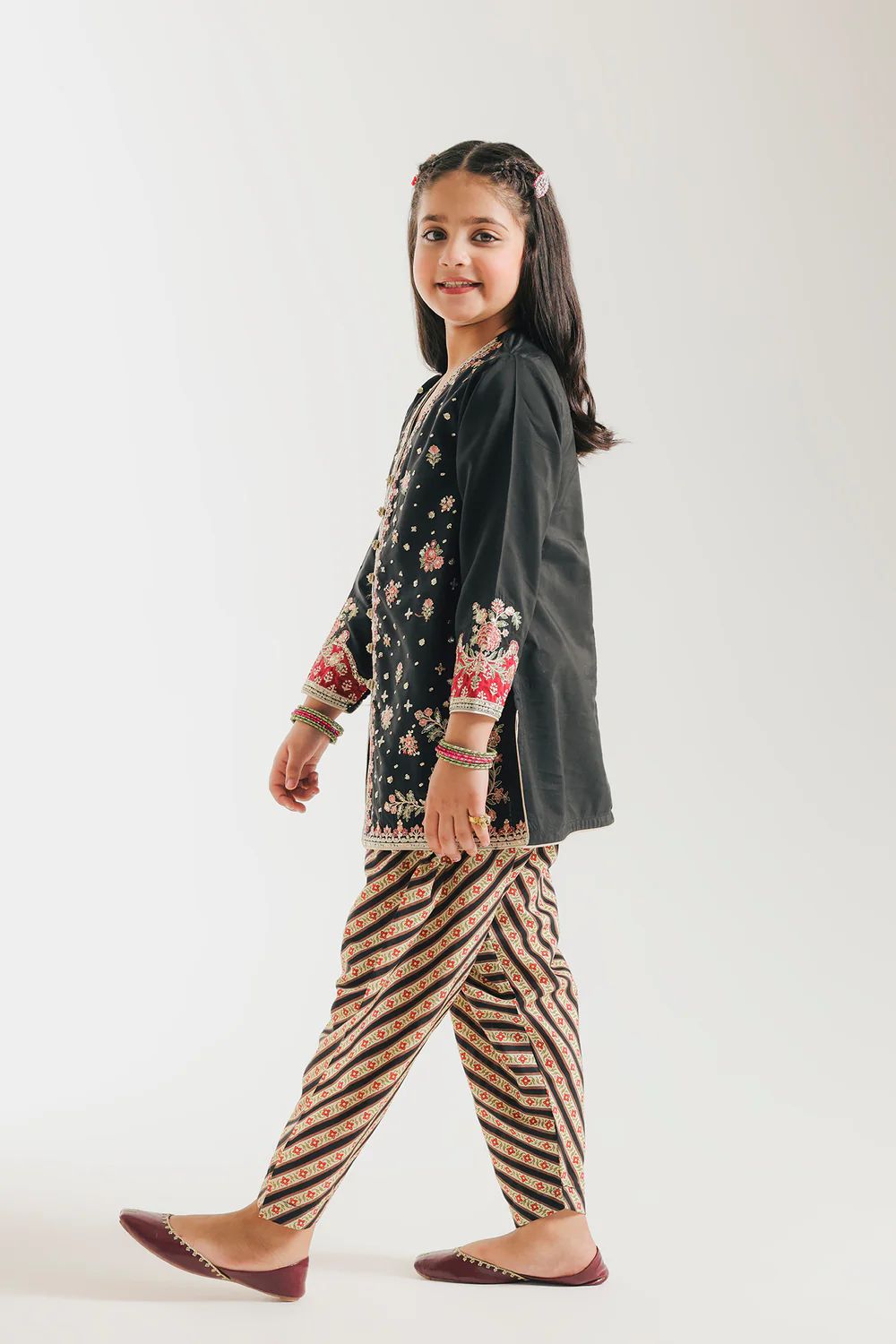 Ethnic kids wear black emb 2pc readymade