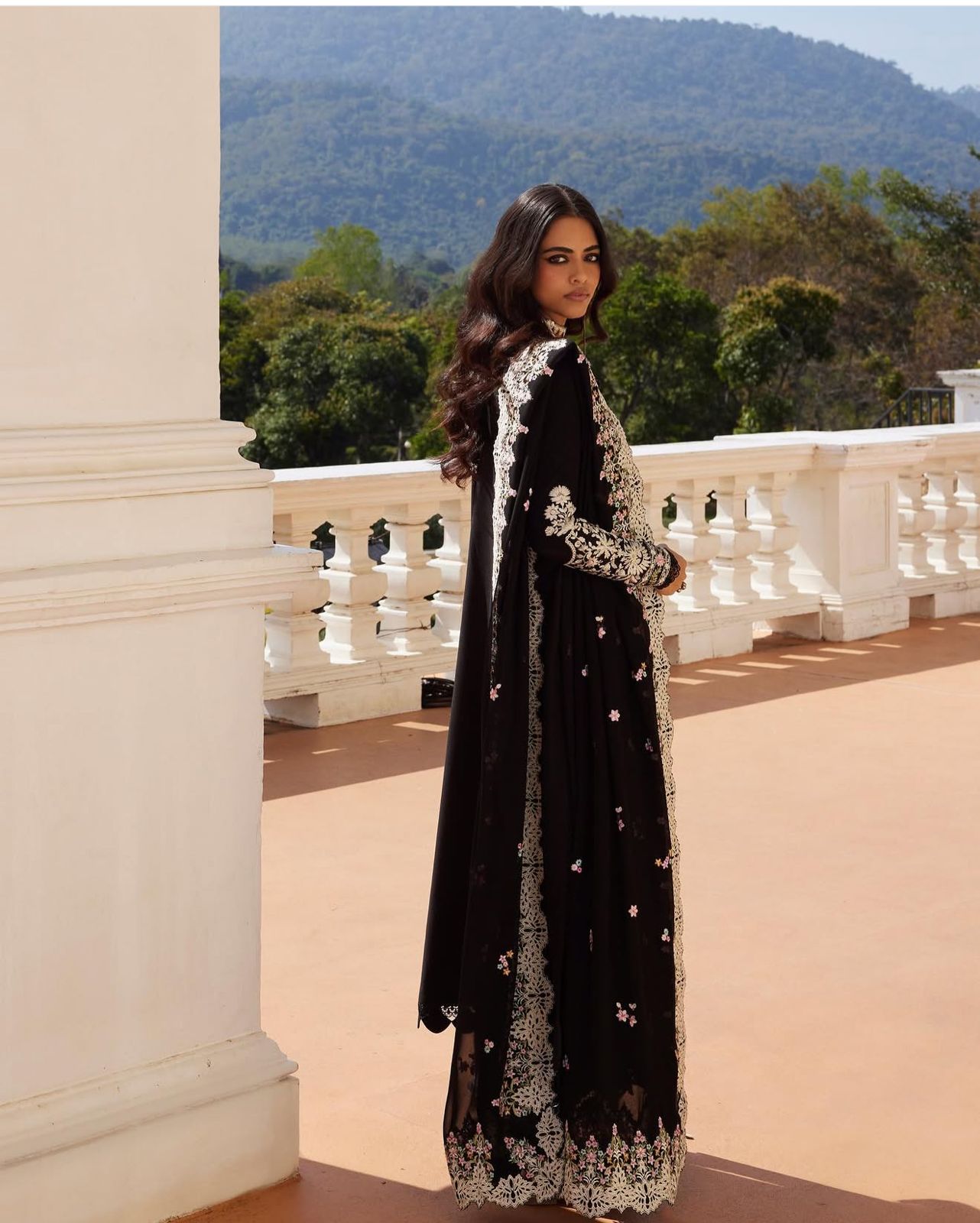 Saad bin shehzad luxury lawn black emb 3 pc readymade party wear