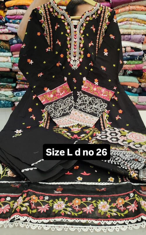 Sale item black emb full suit