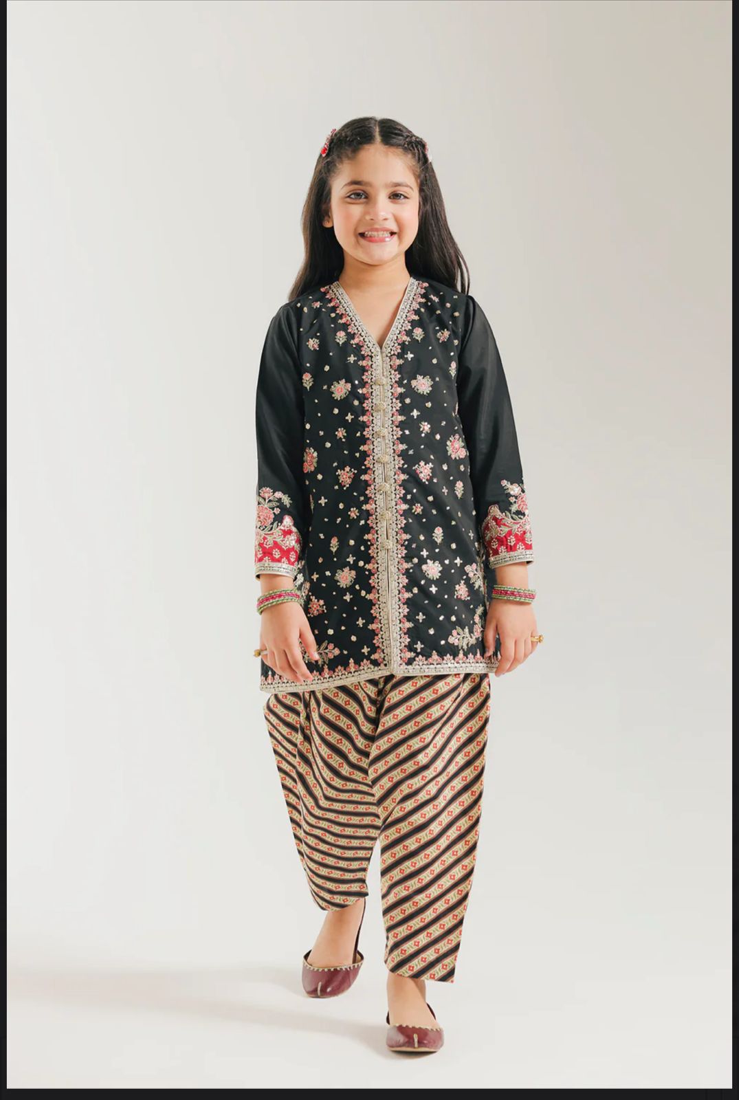 Ethnic kids wear black emb 2pc readymade