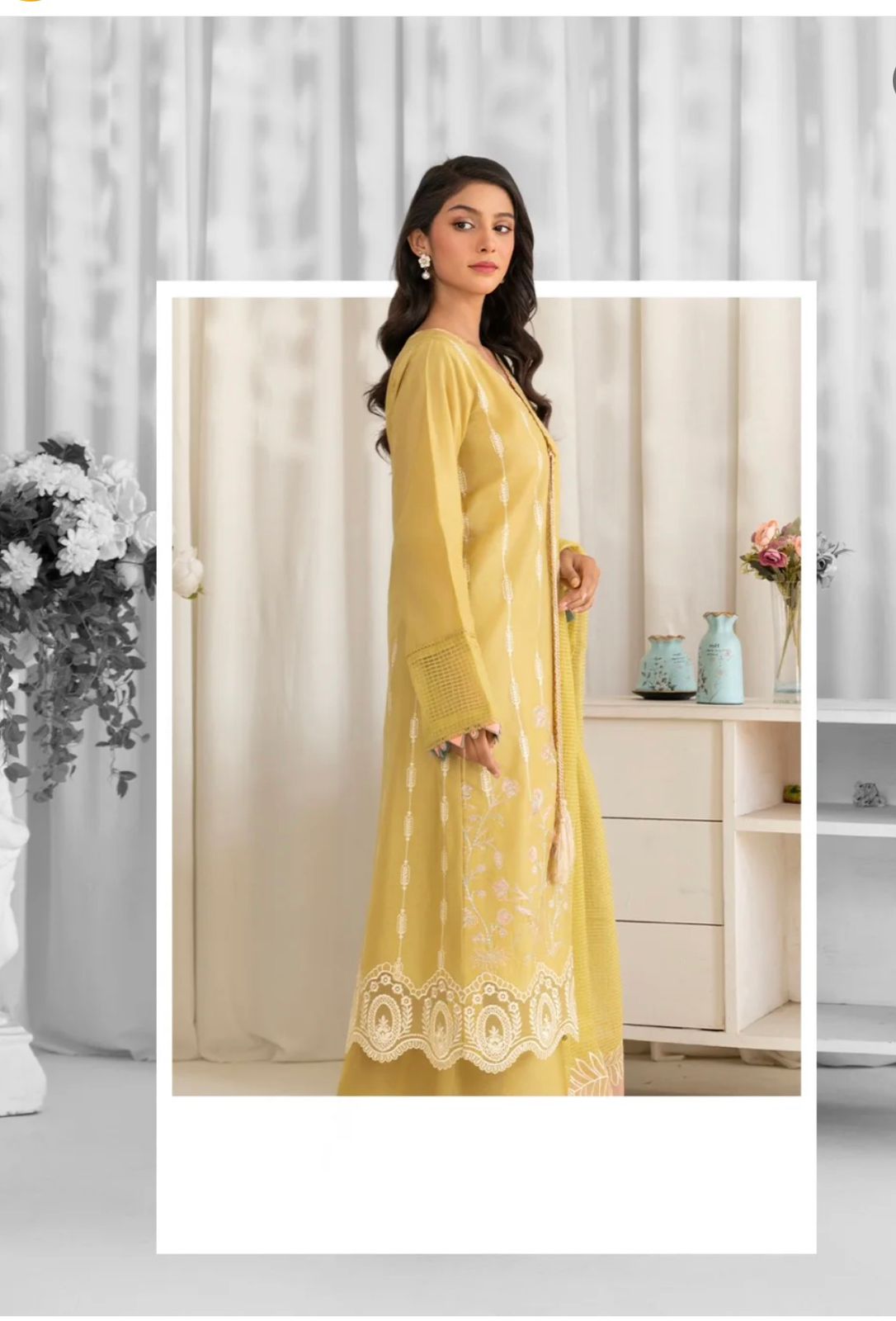 ZARKUN CASUAL YELLOW EMB 3PC READYMADE SUIT