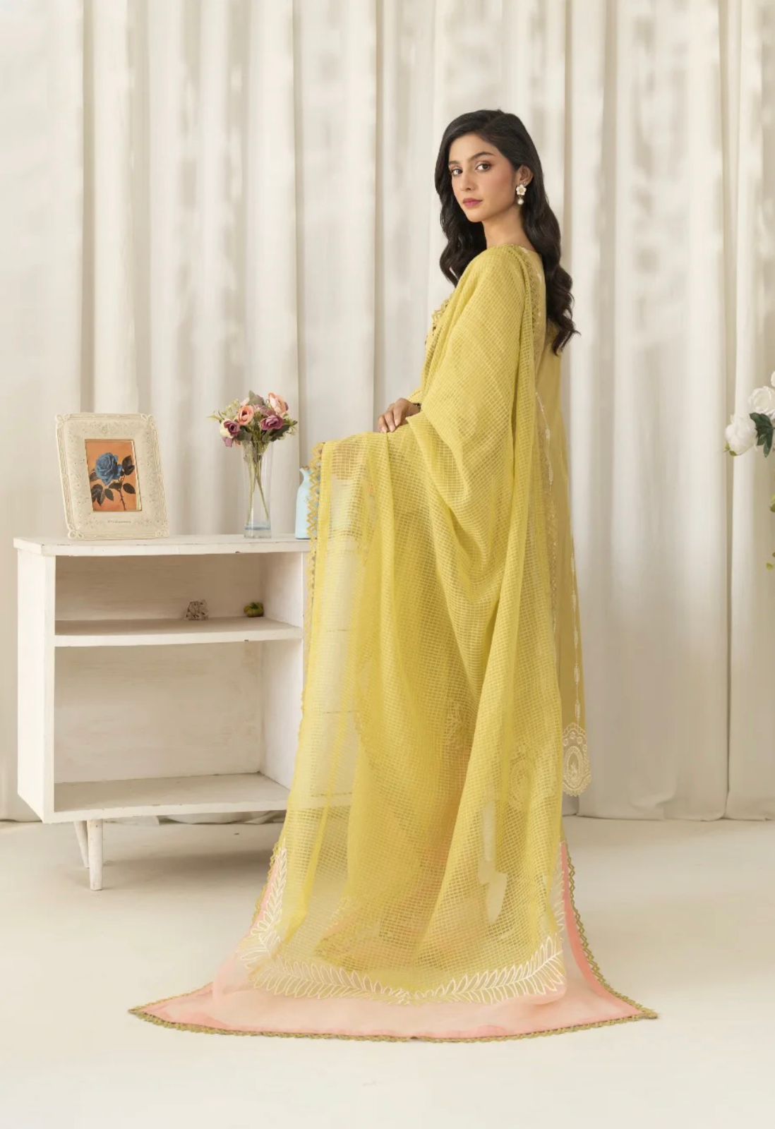 ZARKUN CASUAL YELLOW EMB 3PC READYMADE SUIT