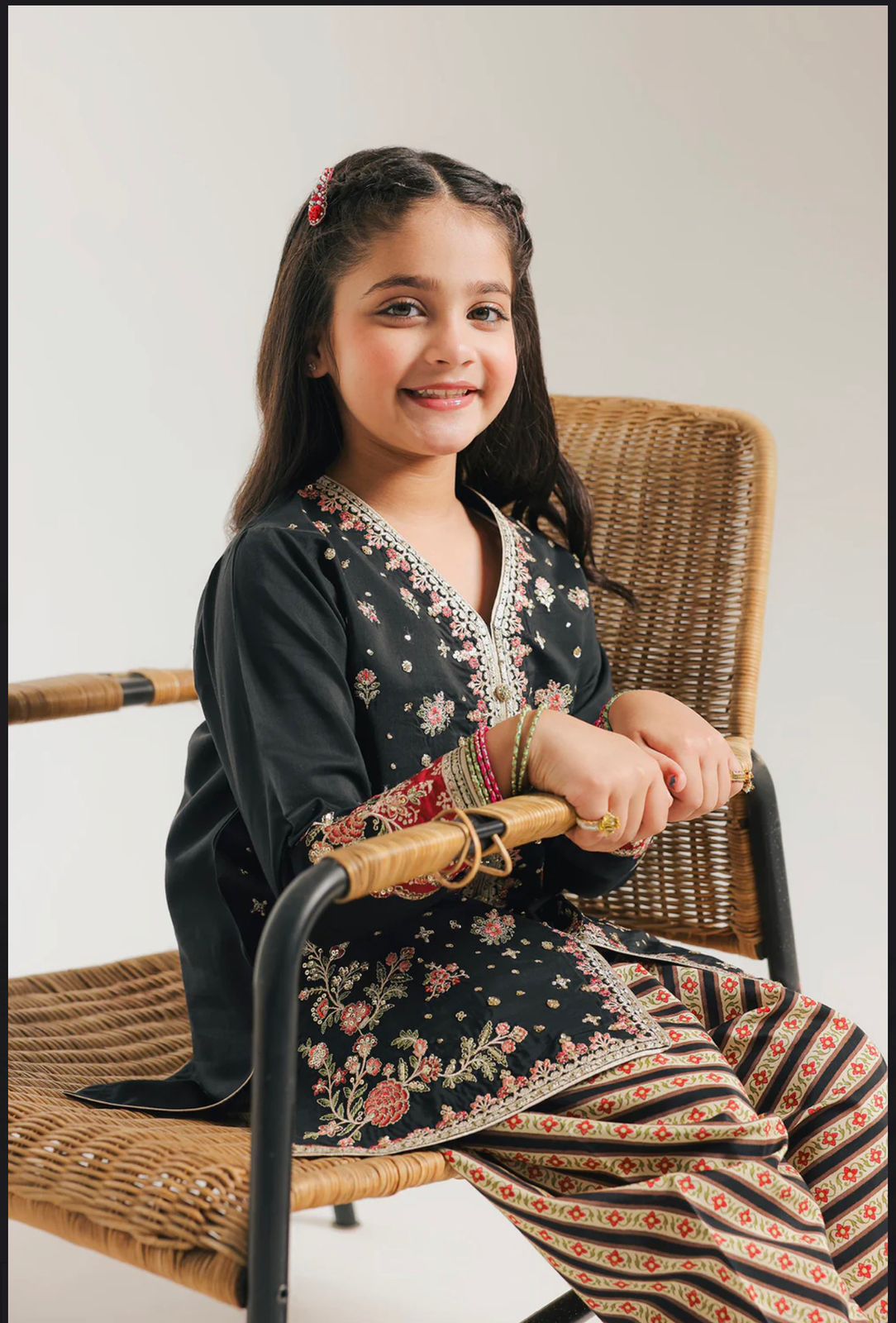Ethnic kids wear black emb 2pc readymade