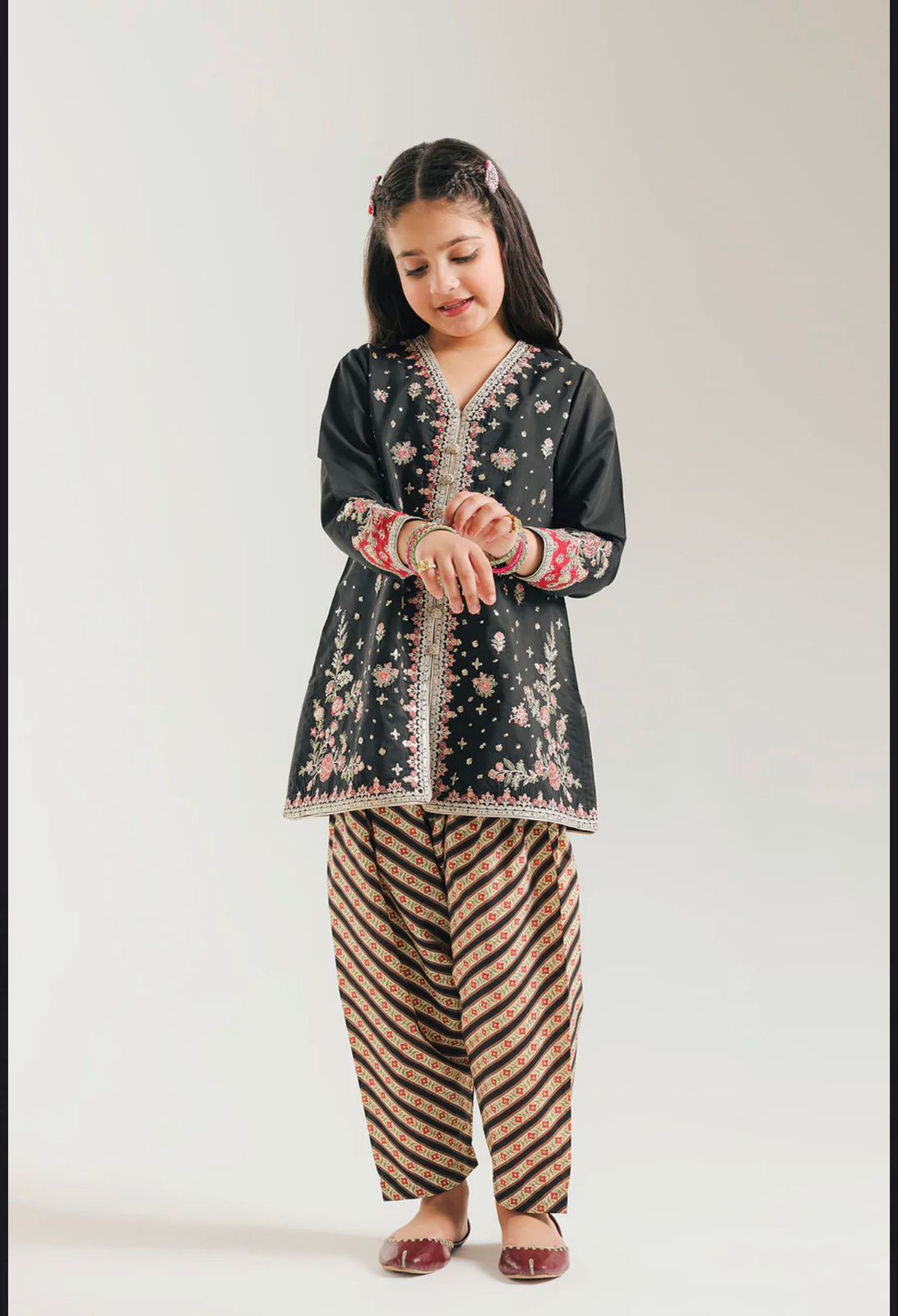 Ethnic kids wear black emb 2pc readymade