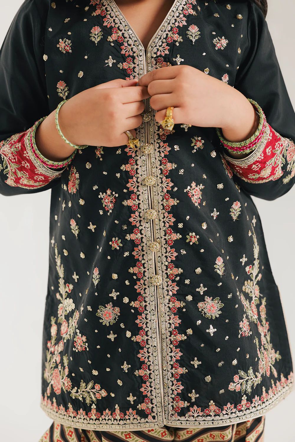 Ethnic kids wear black emb 2pc readymade