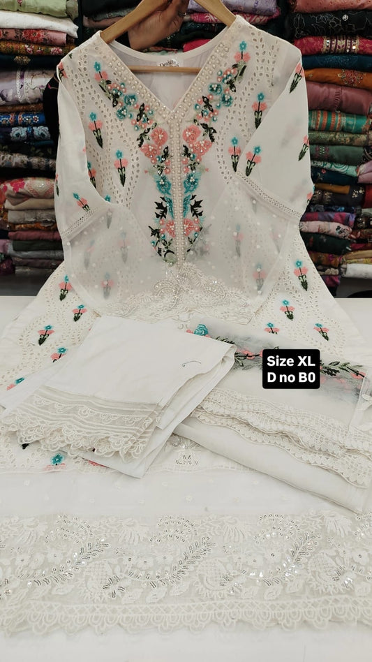Sale item white emb full suit